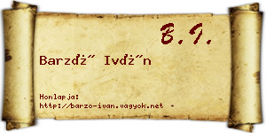 Barzó Iván névjegykártya