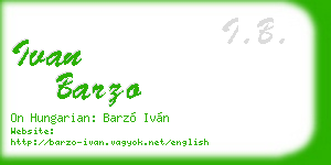 ivan barzo business card